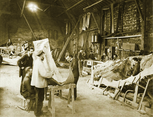 Photograph of Craftsmen Working on the Statue of Liberty